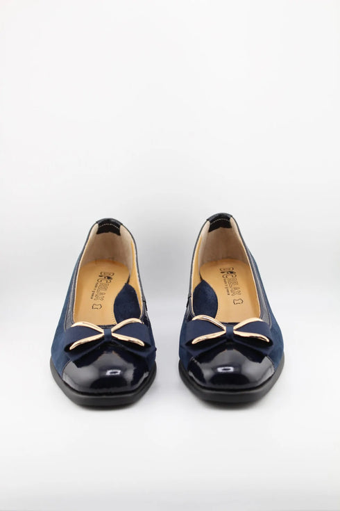 DFC Relax Wedge Heel Bow Accent Loafers